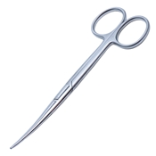 Precision Curved Enucleation Scissors, Ring Handle, Polished Finish On Lightly Curved And Heavy Rounded Blades, Blunt Tips, 44mm Mid Screw To Tip, And Overall Length Of 5 1/4" (135mm)  